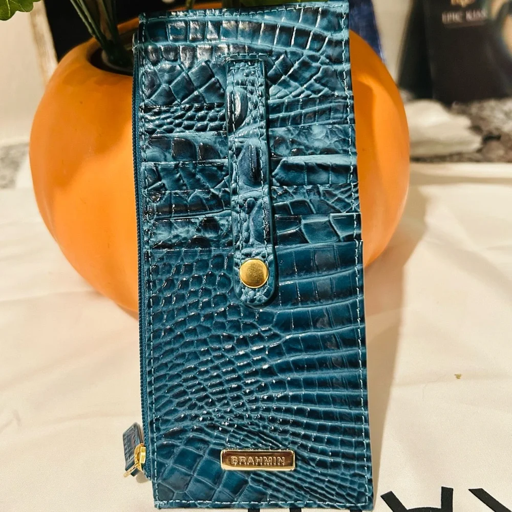 Brahmin Bottle Blue Credit Card Wallet